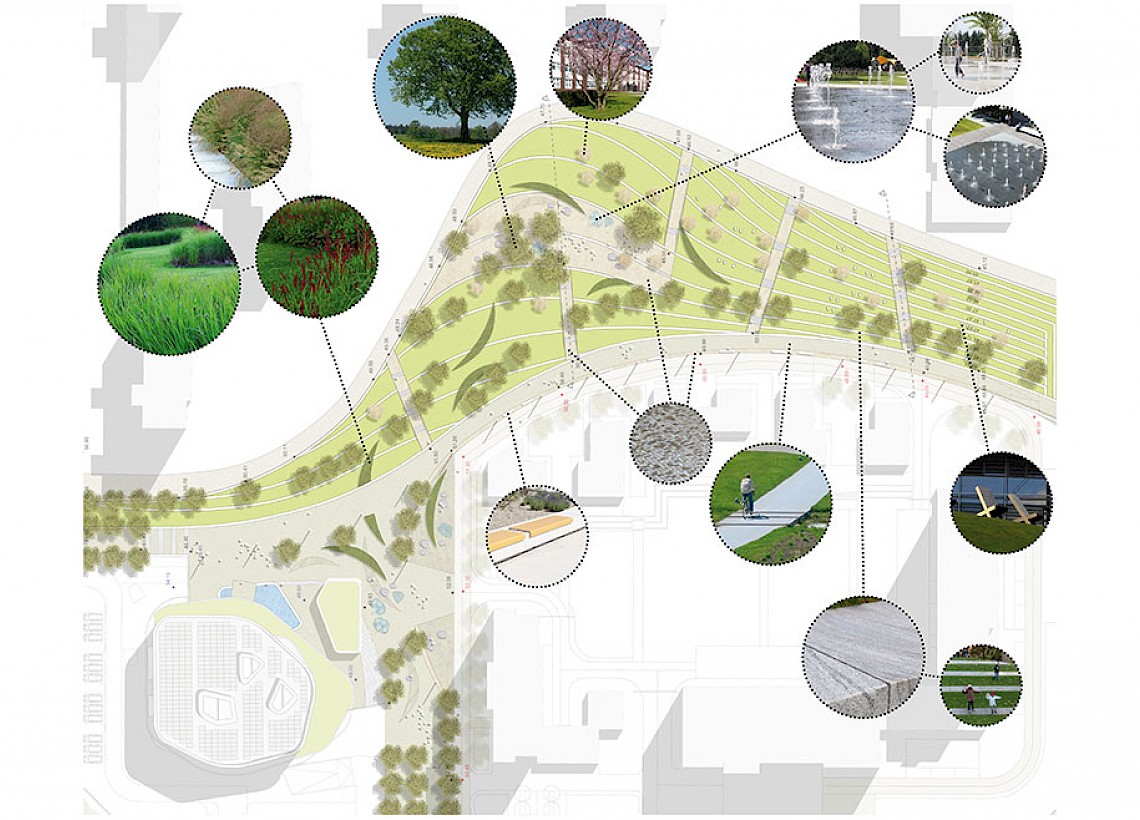 Freianlagen am Culture Exchange Plaza